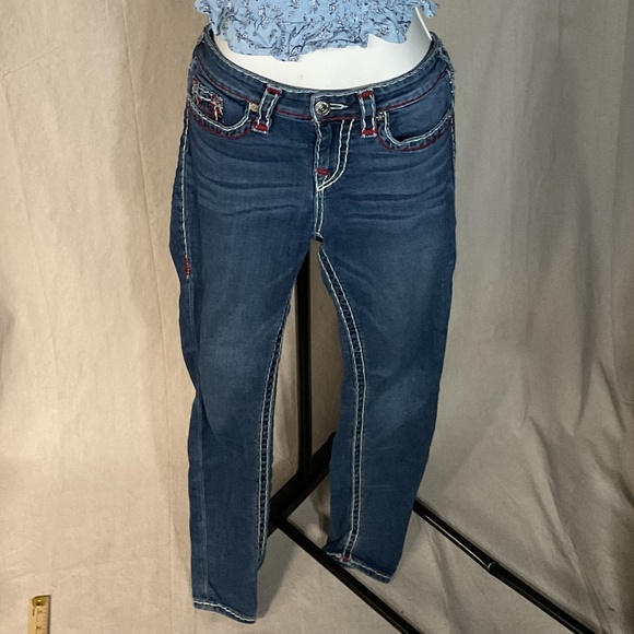 True Religion Dark Blue Jeans with Design - Picture 1 of 9